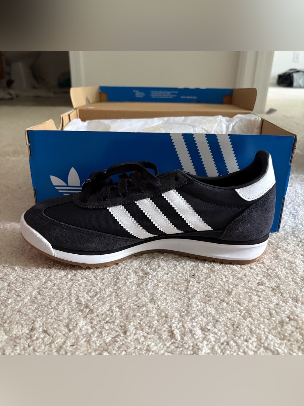 adidas Originals Men’s SL 72 RS Sneakers in Black and White - Picture 2 of 5
